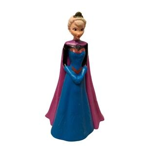 Disney Frozen Elsa Mini Figure Toy Blue Dress Purple Cape